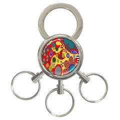 Line Star Polka Dots Plaid Circle 3-ring Key Chains by Mariart