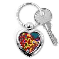 Line Star Polka Dots Plaid Circle Key Chains (heart) 