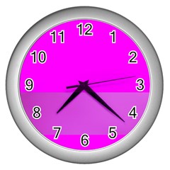 Line Pink Wall Clocks (silver) 