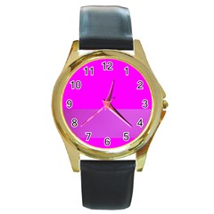 Line Pink Round Gold Metal Watch by Mariart