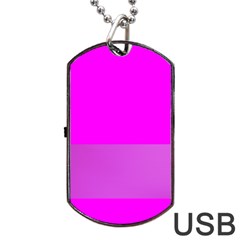 Line Pink Dog Tag Usb Flash (one Side)