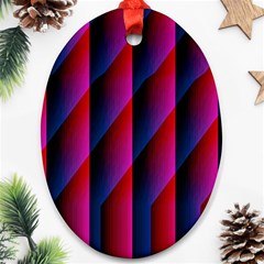 Photography Illustrations Line Wave Chevron Red Blue Vertical Light Ornament (oval)