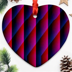 Photography Illustrations Line Wave Chevron Red Blue Vertical Light Ornament (heart)