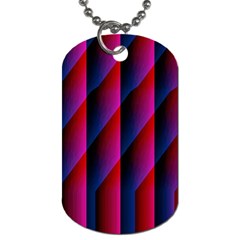 Photography Illustrations Line Wave Chevron Red Blue Vertical Light Dog Tag (One Side)