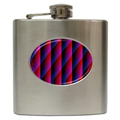 Photography Illustrations Line Wave Chevron Red Blue Vertical Light Hip Flask (6 oz)