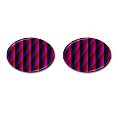 Photography Illustrations Line Wave Chevron Red Blue Vertical Light Cufflinks (Oval)