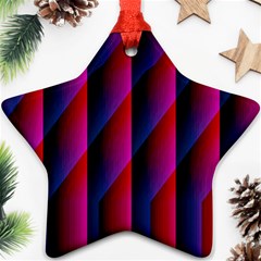 Photography Illustrations Line Wave Chevron Red Blue Vertical Light Star Ornament (Two Sides)