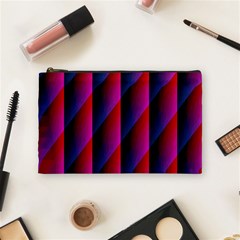 Photography Illustrations Line Wave Chevron Red Blue Vertical Light Cosmetic Bag (Medium) 