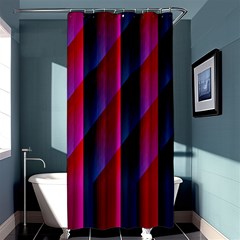 Photography Illustrations Line Wave Chevron Red Blue Vertical Light Shower Curtain 36  x 72  (Stall) 