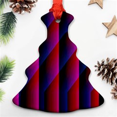 Photography Illustrations Line Wave Chevron Red Blue Vertical Light Christmas Tree Ornament (Two Sides)