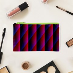 Photography Illustrations Line Wave Chevron Red Blue Vertical Light Cosmetic Bag (xs)