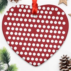 Pink White Polka Dots Ornament (heart)