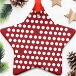 Pink White Polka Dots Ornament (Star) Front