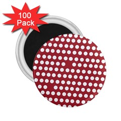 Pink White Polka Dots 2 25  Magnets (100 Pack) 