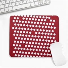 Pink White Polka Dots Large Mousepads