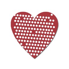 Pink White Polka Dots Heart Magnet by Mariart