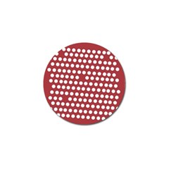 Pink White Polka Dots Golf Ball Marker by Mariart