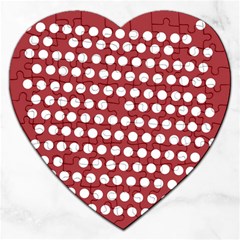 Pink White Polka Dots Jigsaw Puzzle (heart) by Mariart