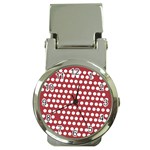 Pink White Polka Dots Money Clip Watches Front