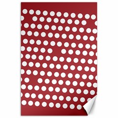 Pink White Polka Dots Canvas 24  X 36 