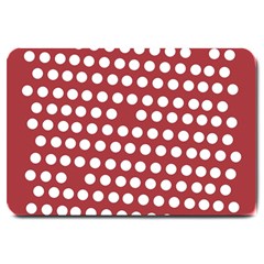 Pink White Polka Dots Large Doormat 