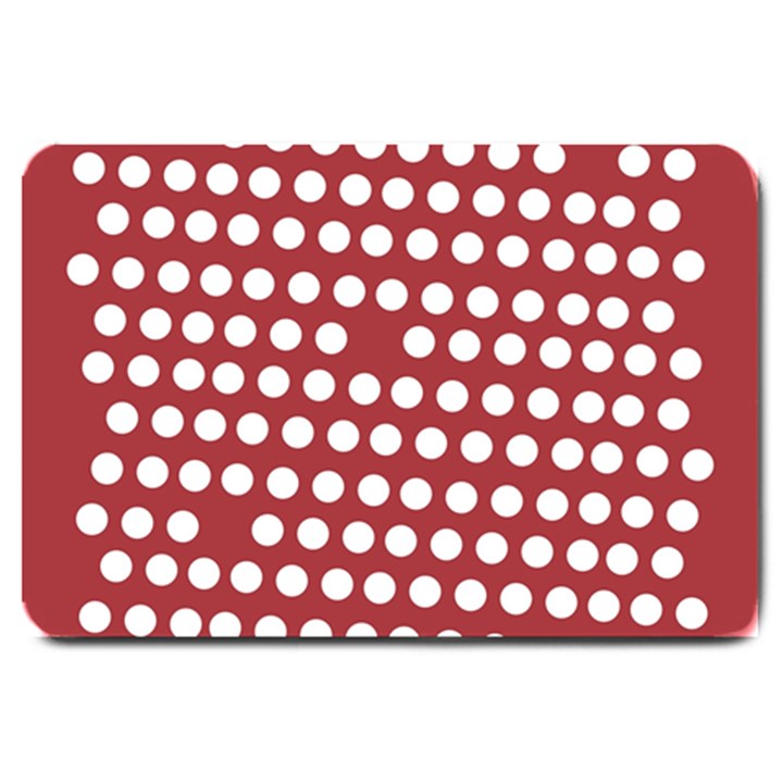 Pink White Polka Dots Large Doormat 