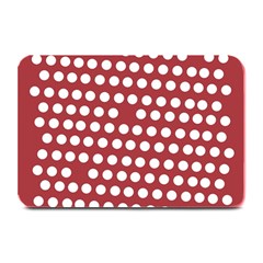 Pink White Polka Dots Plate Mats by Mariart