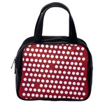 Pink White Polka Dots Classic Handbags (One Side) Front