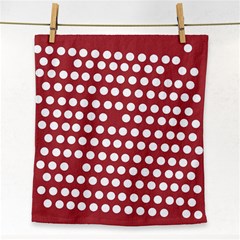 Pink White Polka Dots Face Towel by Mariart