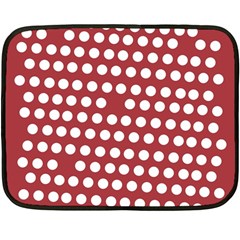 Pink White Polka Dots Fleece Blanket (mini) by Mariart