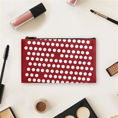 Pink White Polka Dots Cosmetic Bag (small) 