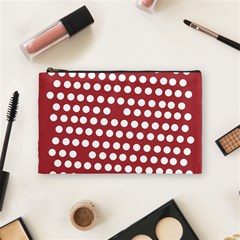 Pink White Polka Dots Cosmetic Bag (medium) 