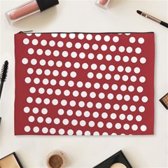 Pink White Polka Dots Cosmetic Bag (xl) by Mariart