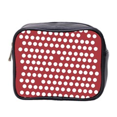 Pink White Polka Dots Mini Toiletries Bag 2-side