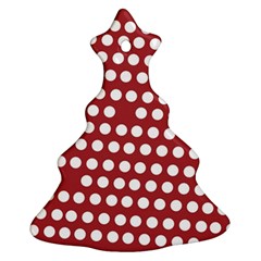 Pink White Polka Dots Christmas Tree Ornament (two Sides)