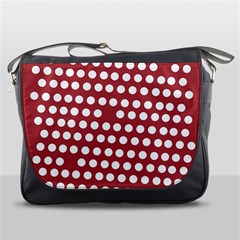 Pink White Polka Dots Messenger Bags