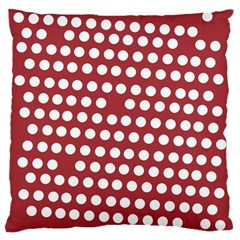 Pink White Polka Dots Large Cushion Case (one Side) by Mariart