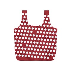 Pink White Polka Dots Full Print Recycle Bags (s)  by Mariart