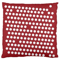 Pink White Polka Dots Large Flano Cushion Case (one Side)