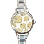 Loboloup Hydrangea Quote Floral And Botanical Flower Round Italian Charm Watch Front