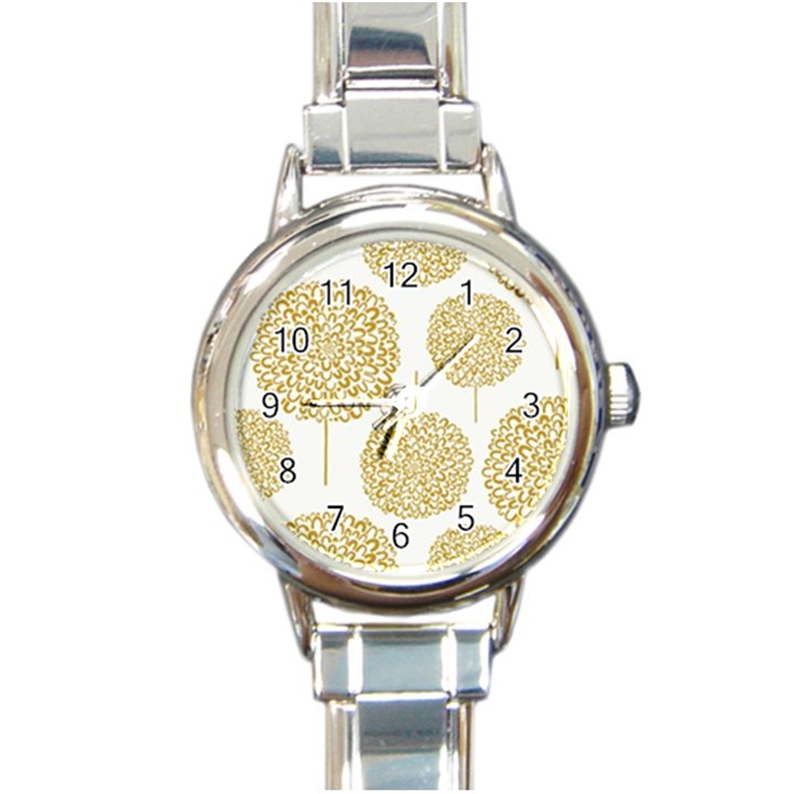 Loboloup Hydrangea Quote Floral And Botanical Flower Round Italian Charm Watch