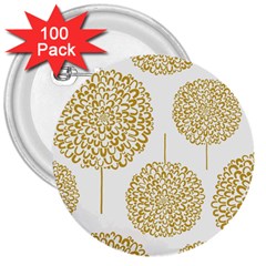 Loboloup Hydrangea Quote Floral And Botanical Flower 3  Buttons (100 Pack)  by Mariart