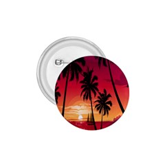 Nature Palm Trees Beach Sea Boat Sun Font Sunset Fabric 1 75  Buttons by Mariart