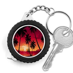 Nature Palm Trees Beach Sea Boat Sun Font Sunset Fabric Measuring Tapes