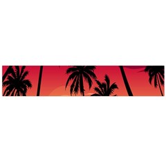 Nature Palm Trees Beach Sea Boat Sun Font Sunset Fabric Flano Scarf (large) by Mariart