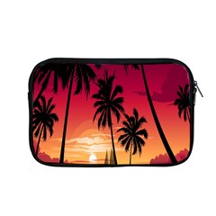 Nature Palm Trees Beach Sea Boat Sun Font Sunset Fabric Apple Macbook Pro 13  Zipper Case by Mariart