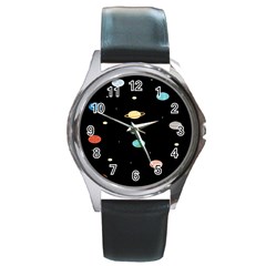 Planets Space Round Metal Watch by Mariart