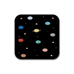 Planets Space Rubber Coaster (Square)  Front