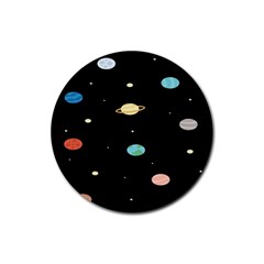 Planets Space Rubber Round Coaster (4 Pack)  by Mariart