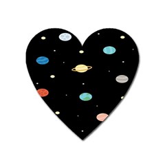 Planets Space Heart Magnet by Mariart